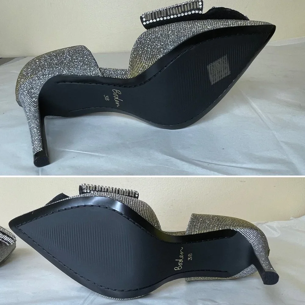 New Boden Embellished Heeled Court Shoes Metallic 38 - Picture 11 of 16